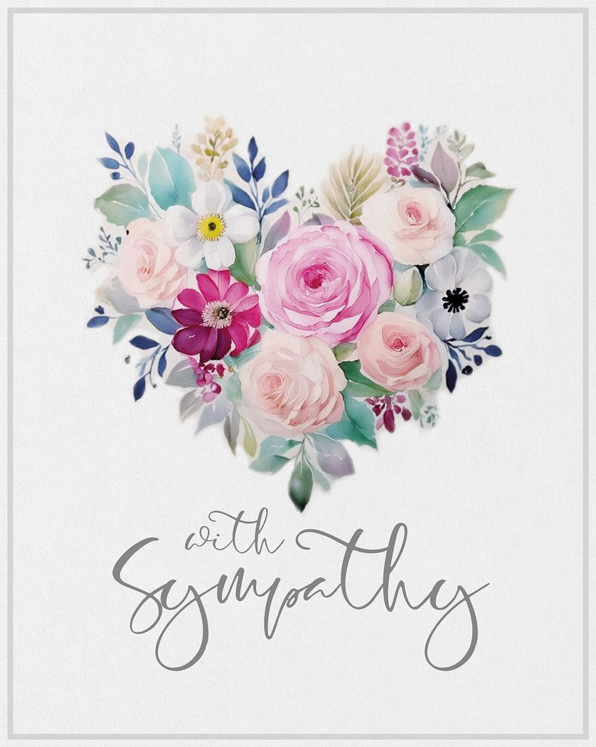 Card design "Heart Bouquet - sympathy group ecard"