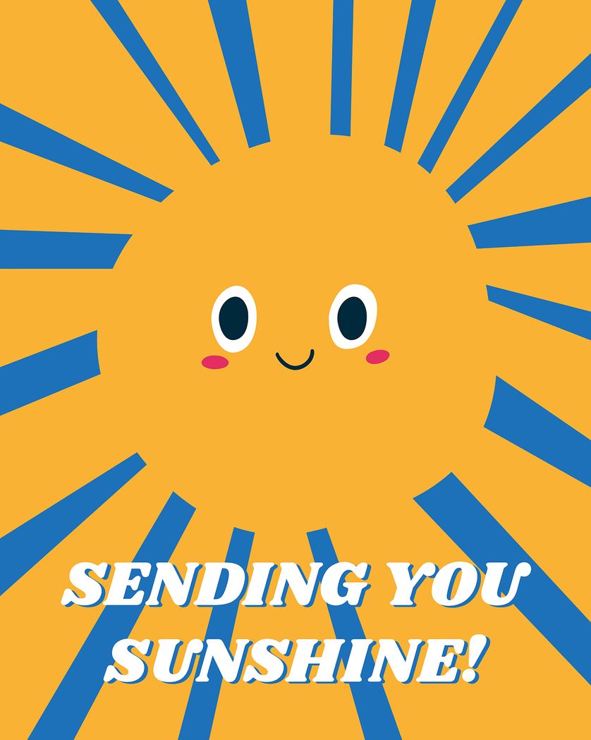 Card design "Big Happy Sunshine - group get well card"