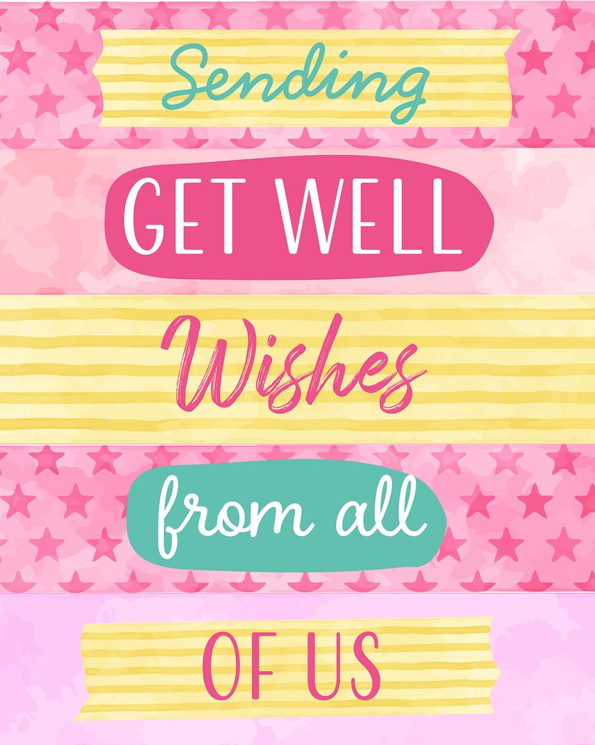 Card design "Get Well Washi Watercolour - Get well group ecard"