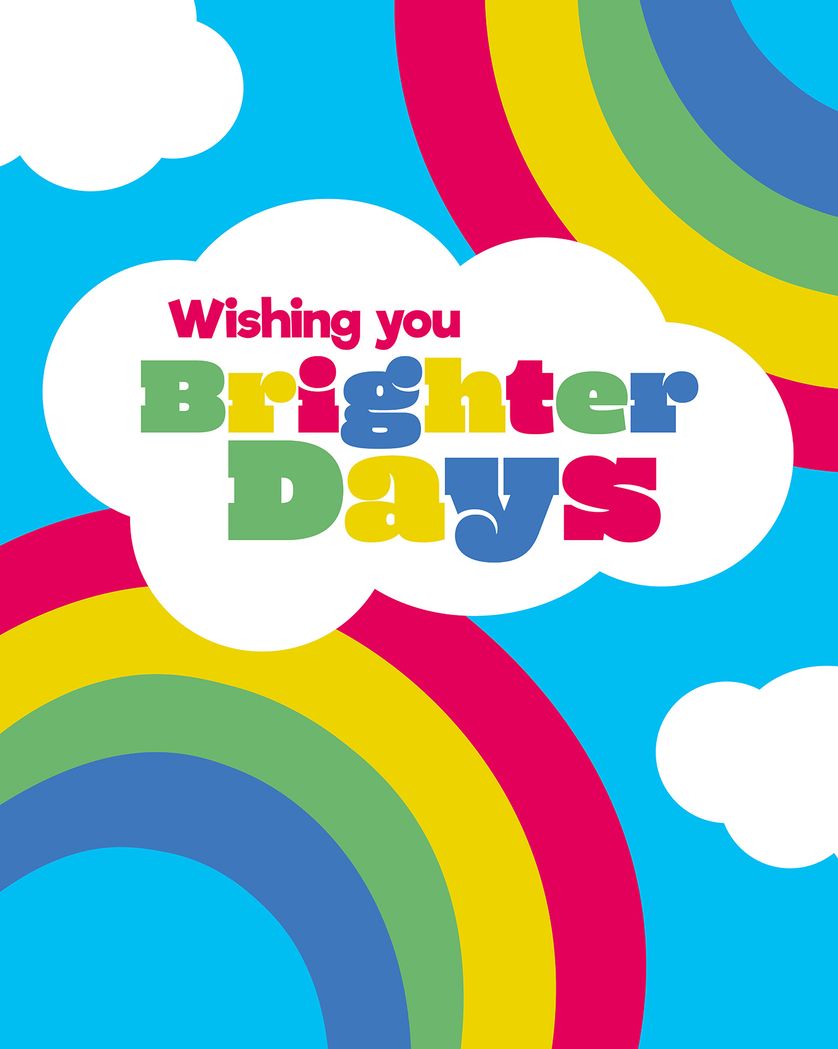 Card design "Rainbow Brighter Day - Get well ecard"