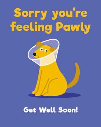 Use dog in a cone - Group Get well card 