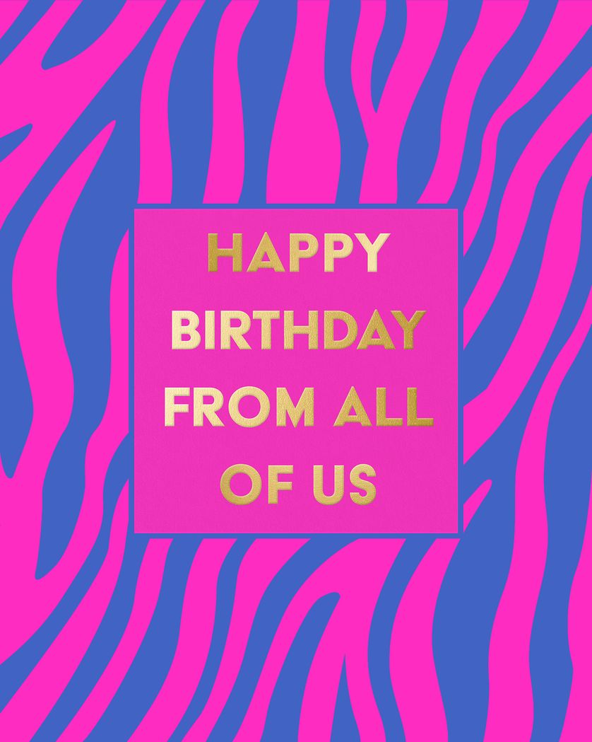 Card design "Zebra print group birthday card"