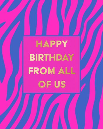 Use Zebra print group birthday card