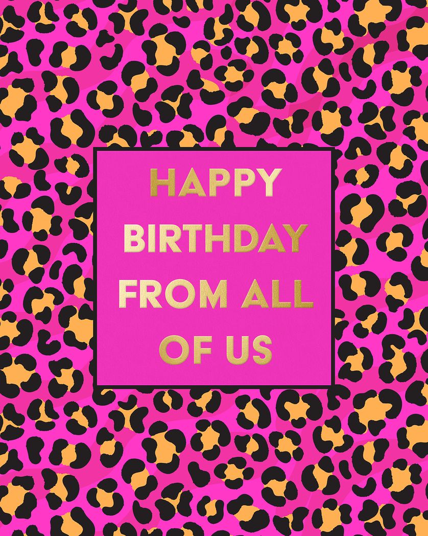 Card design "Leopard print group birthday card"