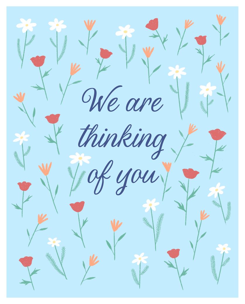 Card design "Flower pattern - thinking of you group card"