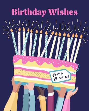 Use Big cake - Birthday group card