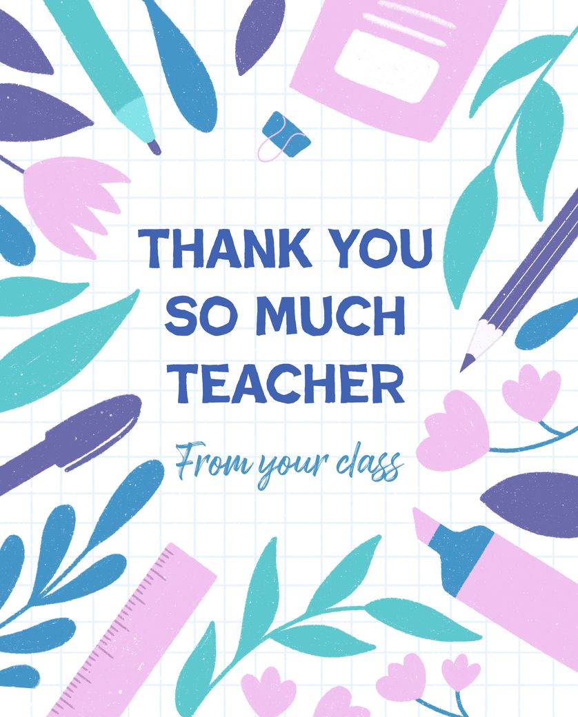 Card design "Thank you teacher group card"