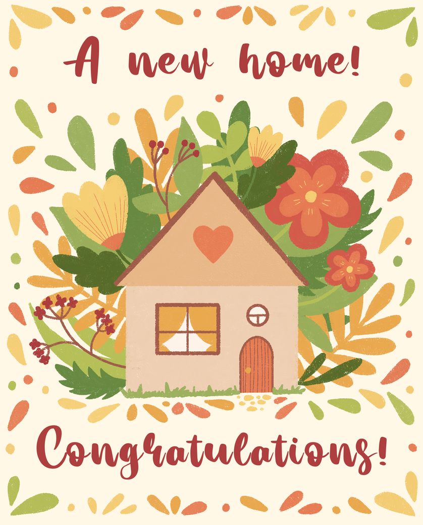 Card design "A New Home - Group ecard"