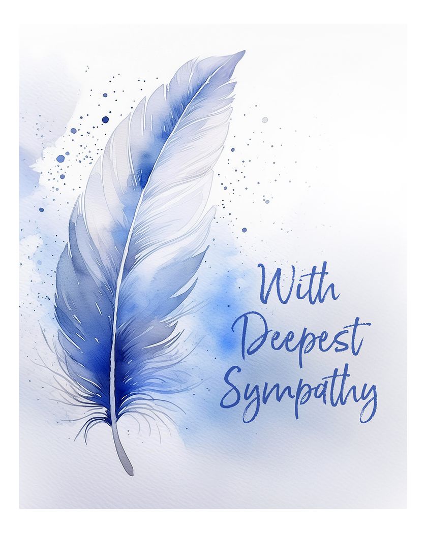 Card design "Feather Sympathy Card - group card"