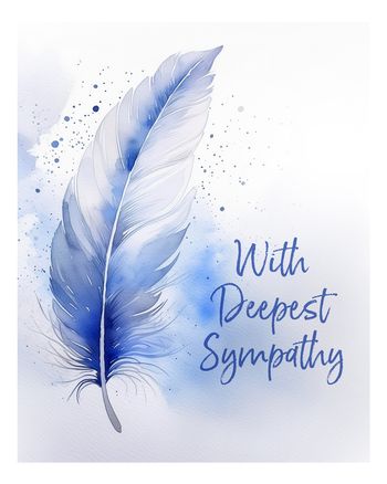 Use Feather Sympathy Card - group card