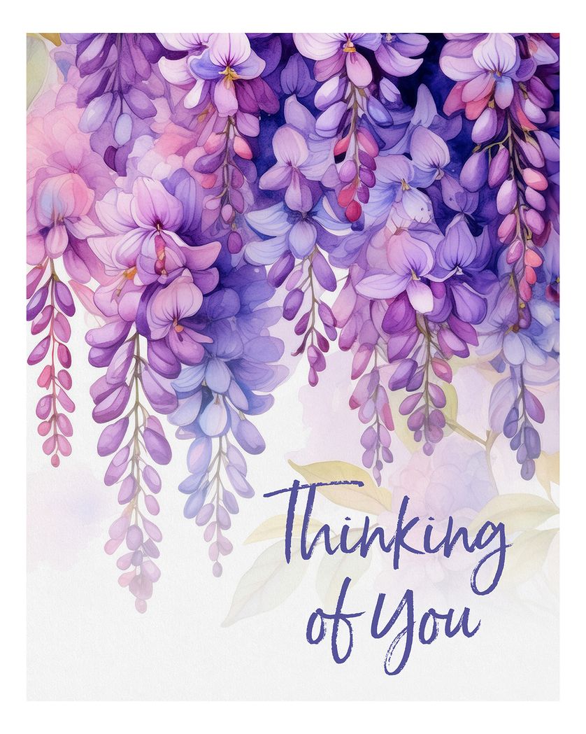 Card design "Wisteria Sympathy Card - group ecard"