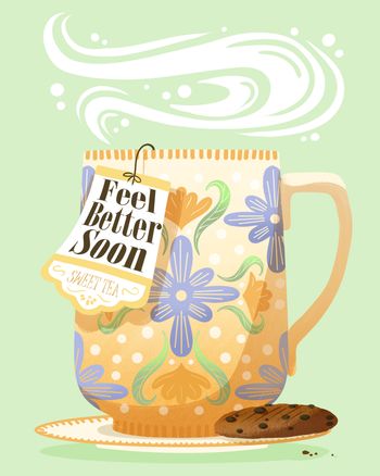 Use Cup of tea - feel better get well group card