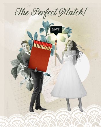 Use Happy Couple collage - Wedding group ecard