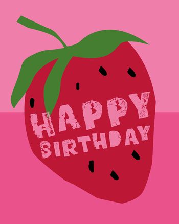 Use strawberry - group birthday card