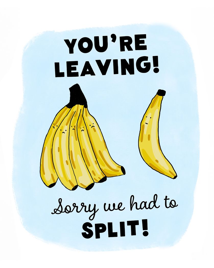 Card design "Bunch of bananas - group leaving card"