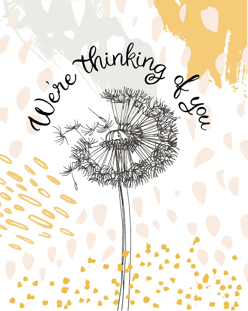 Card design "Dandelion clock - group sympathy ecard"