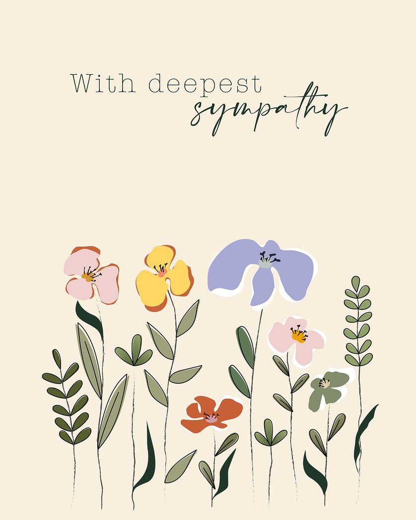 Card design "Flowers - group sympathy ecard"