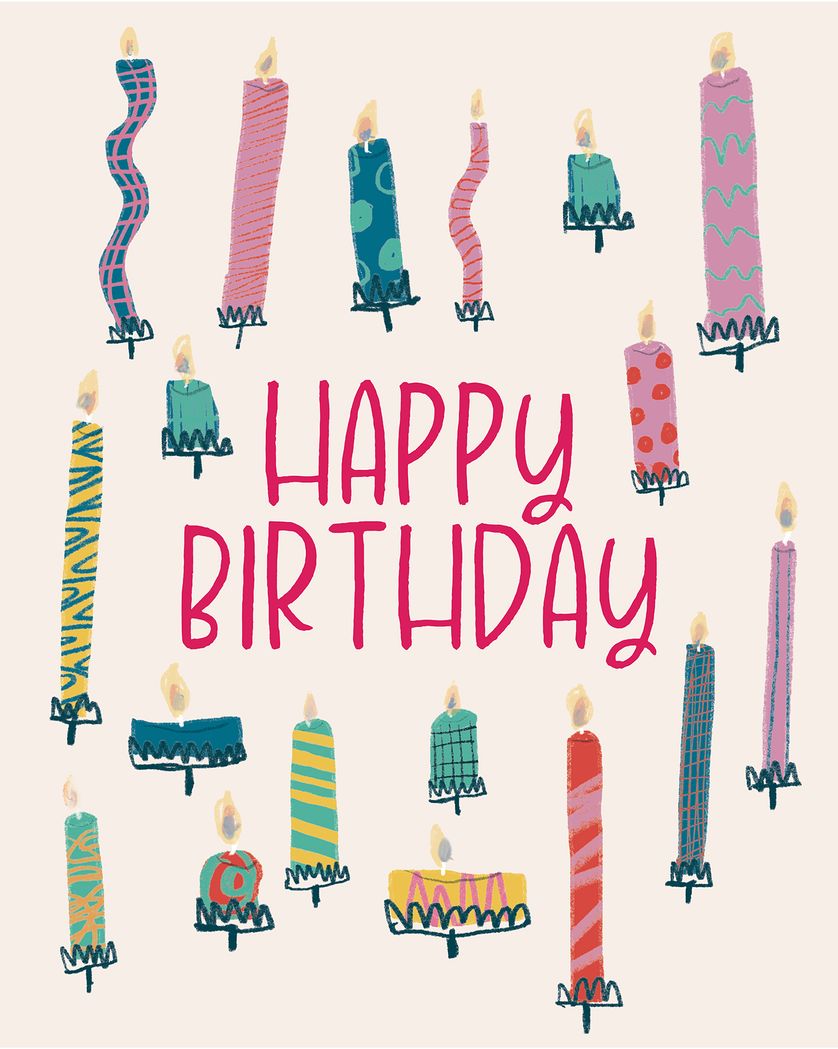 Card design "Candles - group birthday ecard"