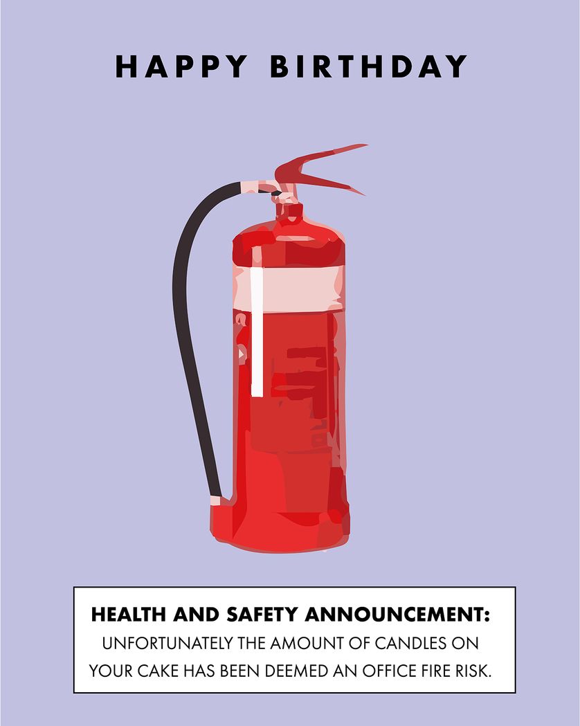 Card design "Health and Safety - group birthday ecard"