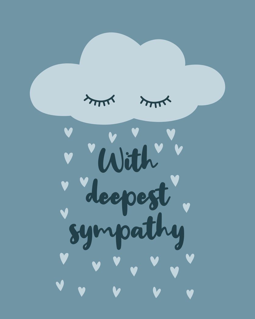 Card design "Crying cloud - group with sympathy card"