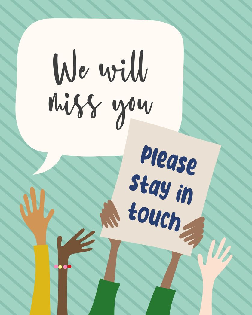 Card design "Miss you signs - group leaving ecard"