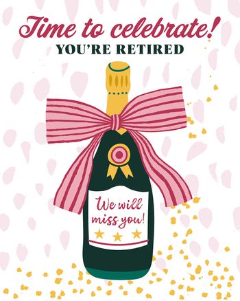Use Retirement champagne - group retirement ecard