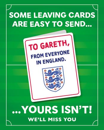 Use England euro heartbreak - group leaving card