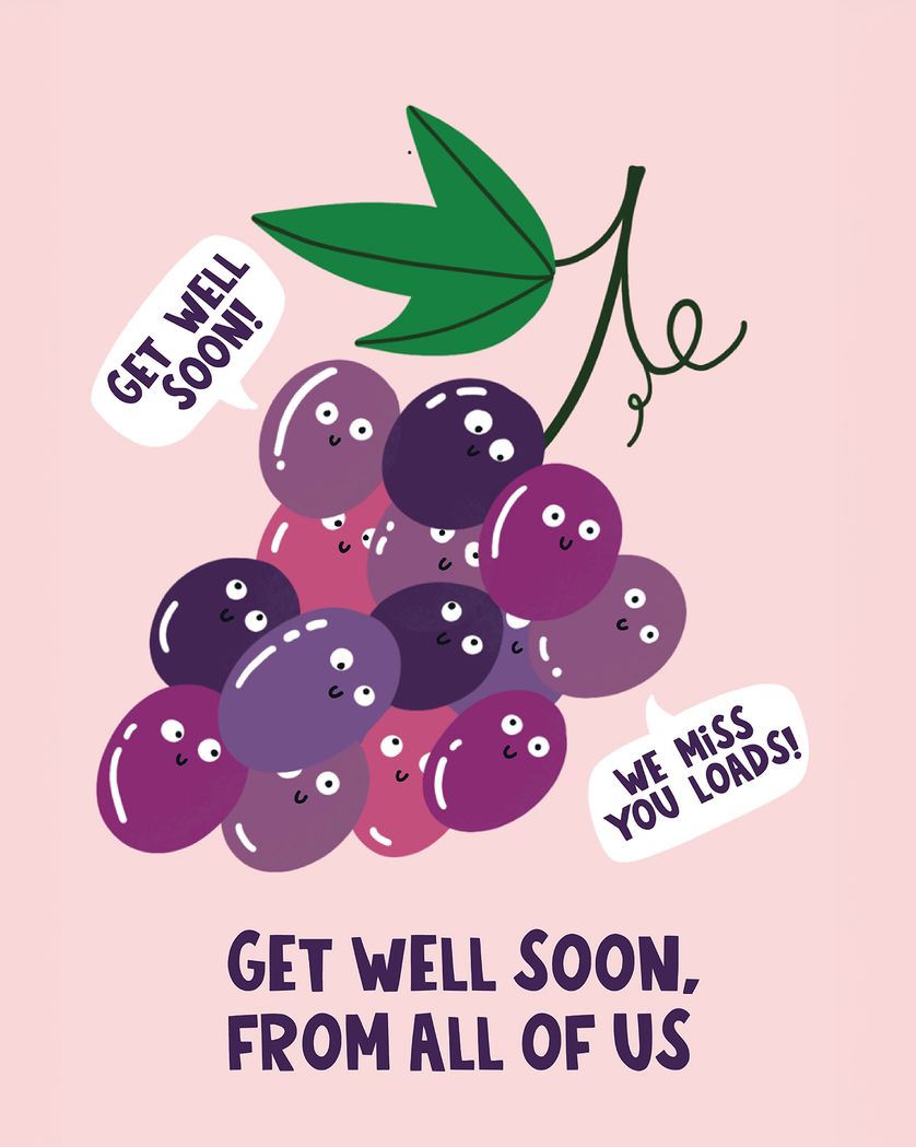 Card design "Get well grapes - group get well ecard"