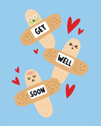 Use Poorly Plasters - group get well ecard