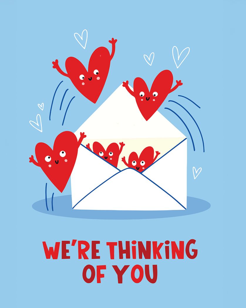 Card design "Sending love - group get well ecard"