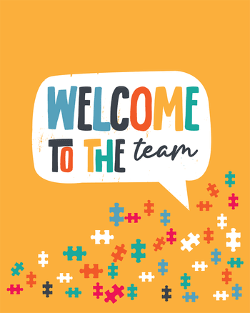 Use Welcome Puzzle piece - group welcome ecard