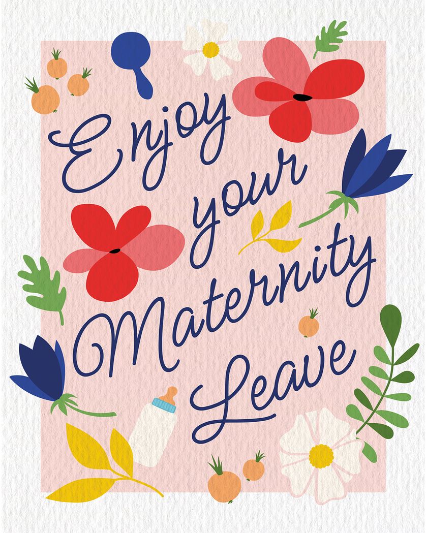 Card design "Maternity leave group ecard"