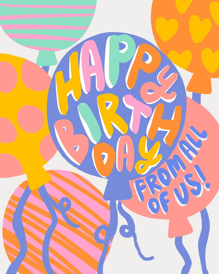 Card design "Bright Birthday - group birthday card"