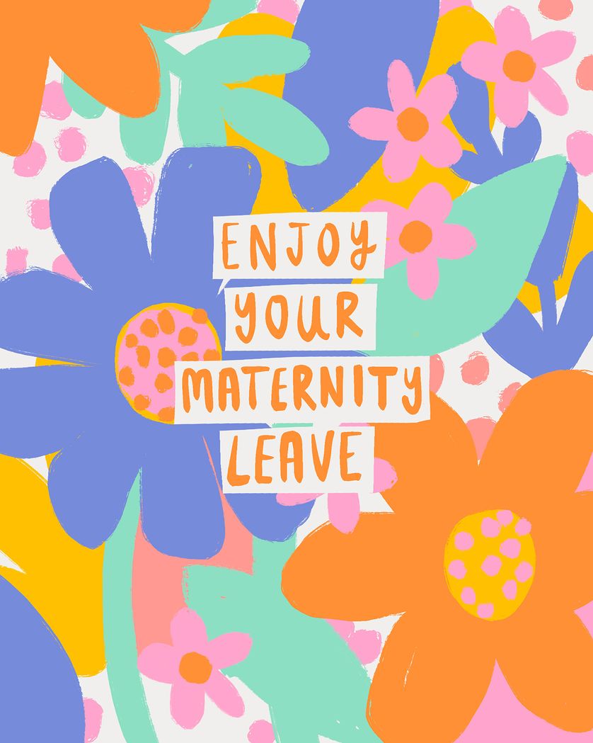 Card design "Bright Maternity leave  - group maternity leave ecard"