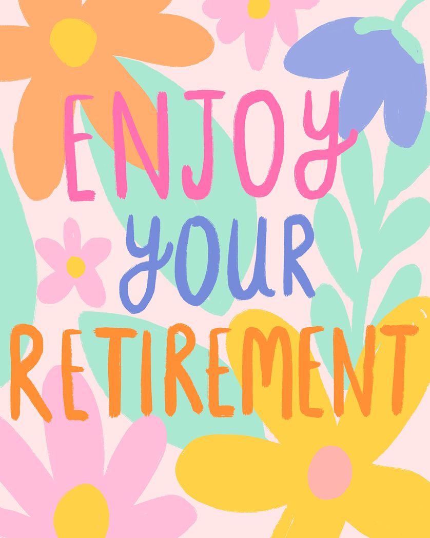 Card design "Bright Retirement  - group retirement ecard"