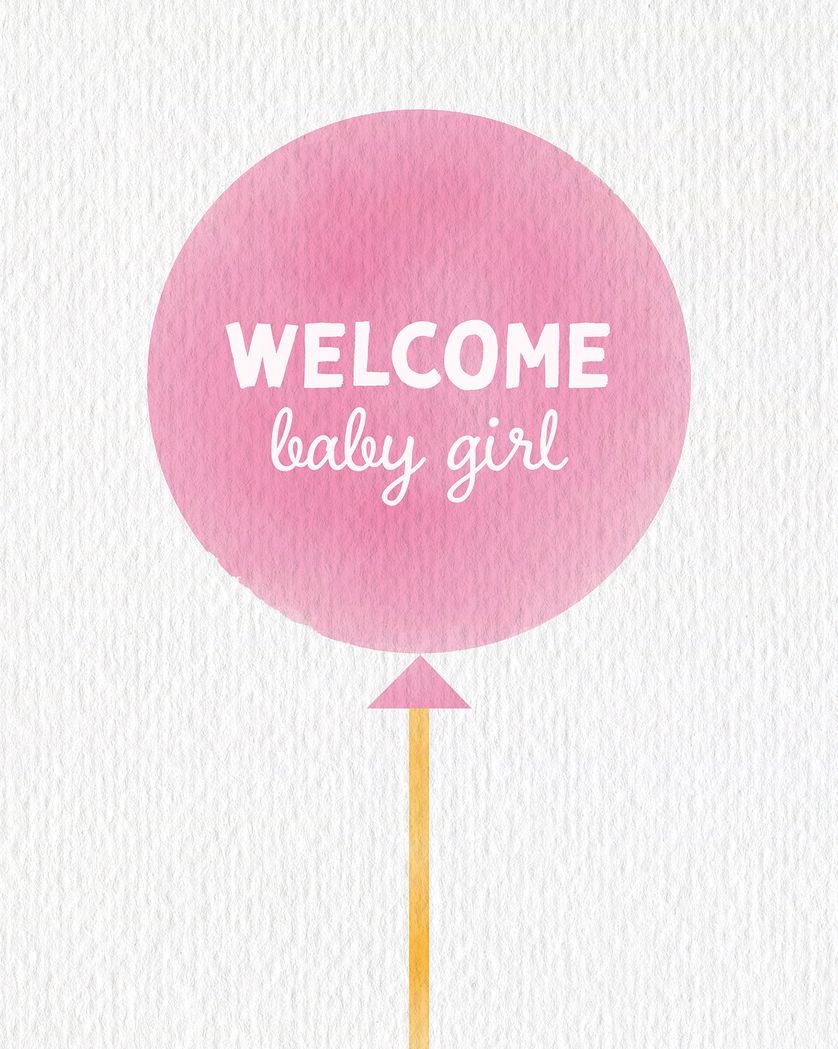 Card design "Watercolour balloon - group baby card"