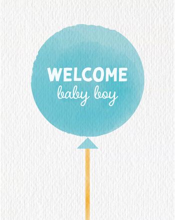 Use Watercolour balloon - group baby card