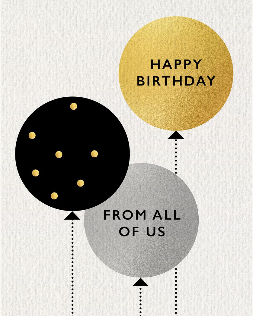 Card design "Trend balloons - group birthday card"