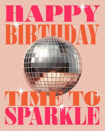 Use Trend disco ball - group birthday card