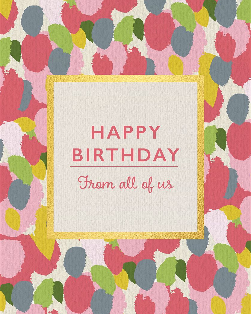 Card design "Classic floral - group birthday card"