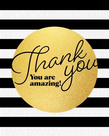 Use Gold and mono - group thank you card
