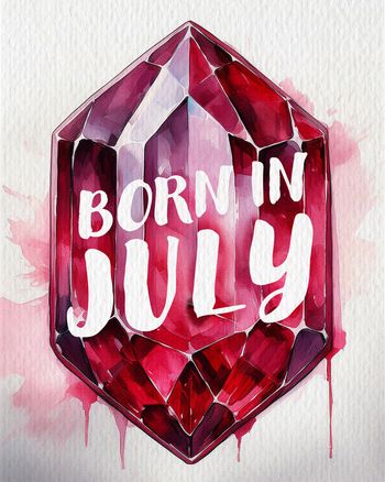 Use Birthstone ruby July - group birthday card
