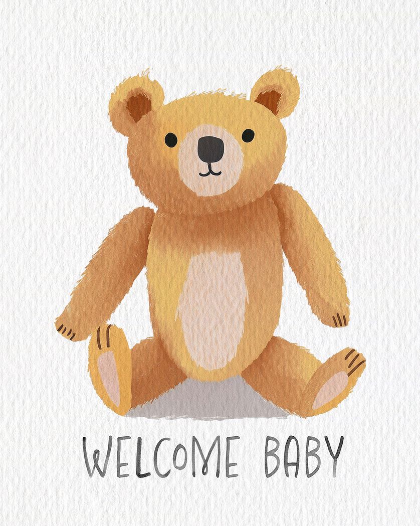 Card design "Classic teddy - group baby card"