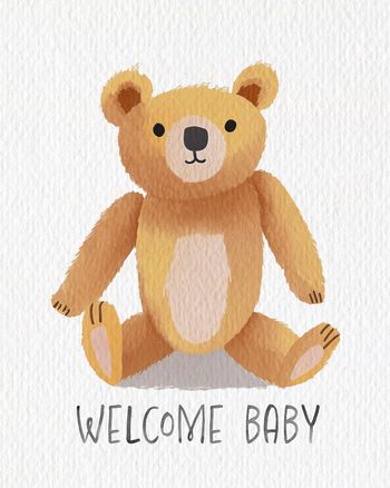 Use Classic teddy - group baby card
