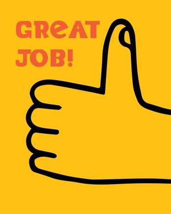 Use Thumbs up - group Great Job Card