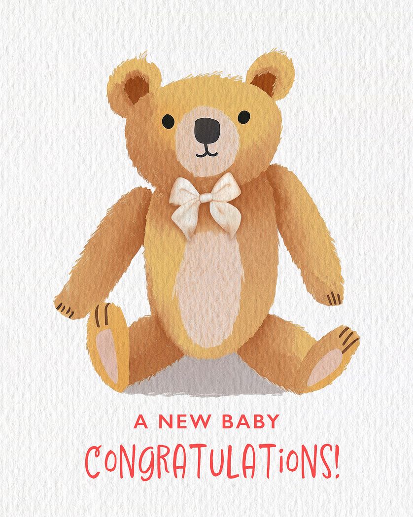 Card design "Classic teddy - group baby card"