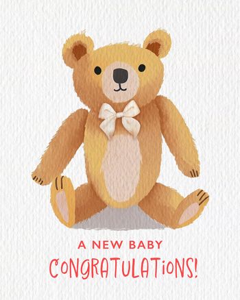 Use Classic teddy - group baby card