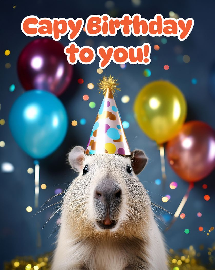 Card design "Capybara - group birthday card"