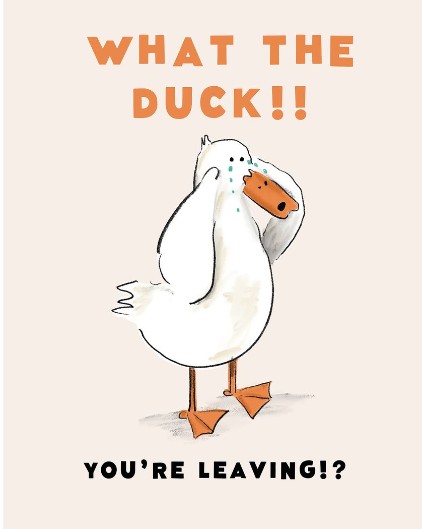 Card design "funny duck - group leaving ecard"