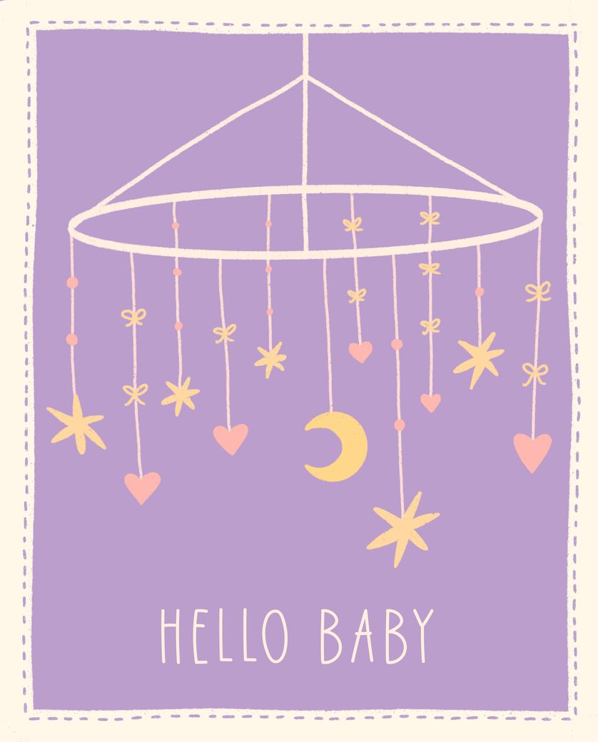 Card design "Mobile - group baby card"